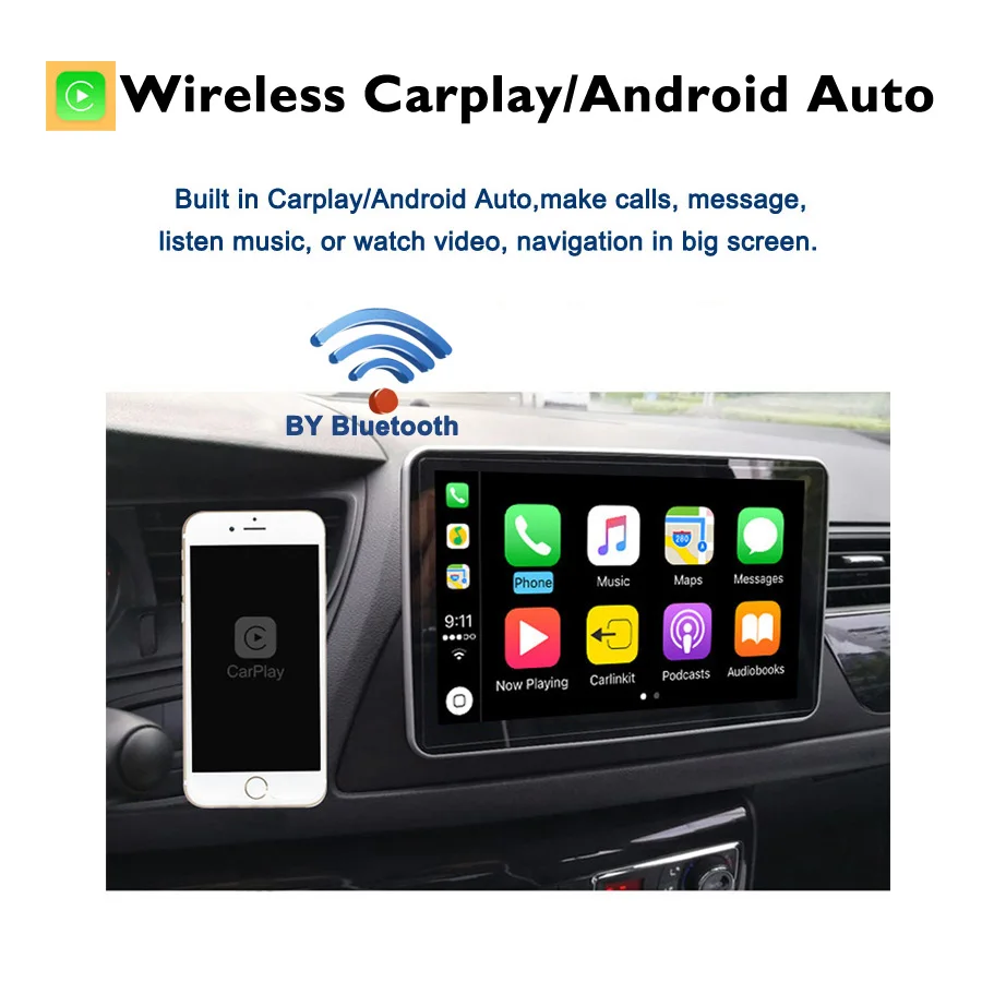 720P 360 Камера 4G SIM Carplay Auto Android 13.0 8G + 256G Автомобильный DVD-плеер GPS WIFI Bluetooth RDS Радио для Hyundai I10 2019-2021 2