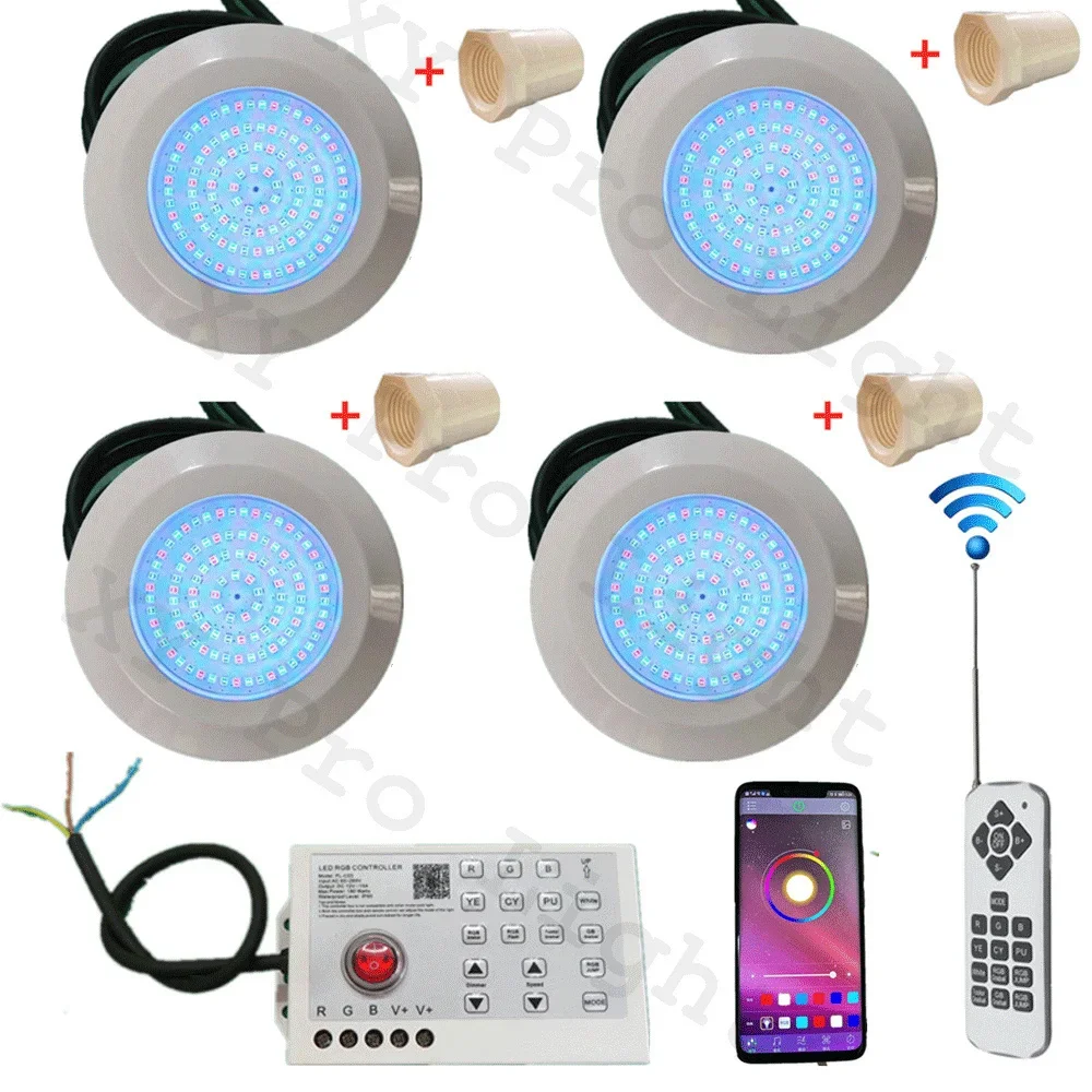 RGB светодиодный светильник для бассейна 12 Вт Bluetooth APP Control DC12V Наружный / Внутренний подводный свет Фонтан Ландшафтная лампа Piscina Luz Spotlight