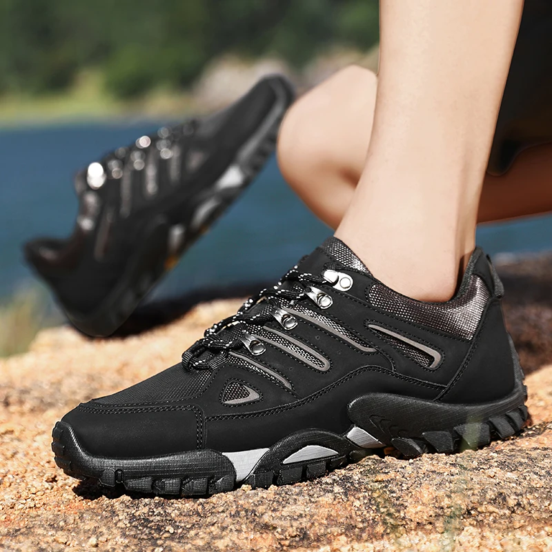 2023 Осенние мужские кроссовки для горных походов Нескользящие обувь для ходьбы вне леса Удобная мужская обувь для беговых лыж 3