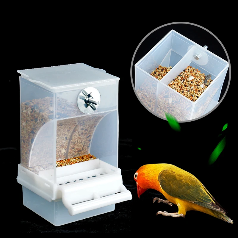 Автоматическая кормушка для попугаев Акриловые кормушки для птиц без беспорядка Аксессуары для клетки для волнистого попугая Канарейка Корелла Вьюрок Пищевой контейнер 2