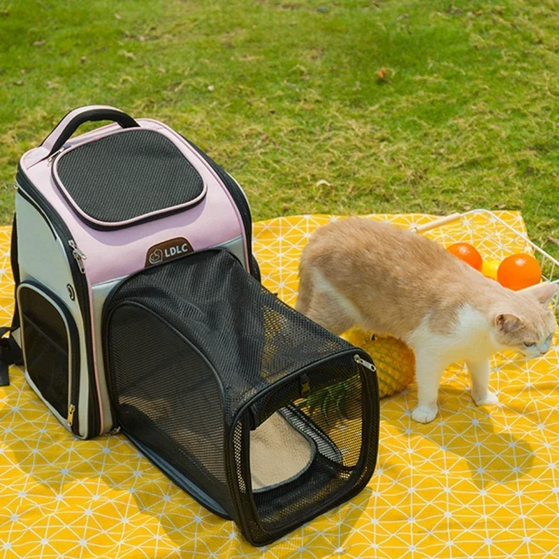  Рюкзак для домашних животных Портативная сумка для маленьких собак Расширяемая складная сумка для кошек Дышащая сетка На открытом воздухе Путешествия Доставка Ba 1