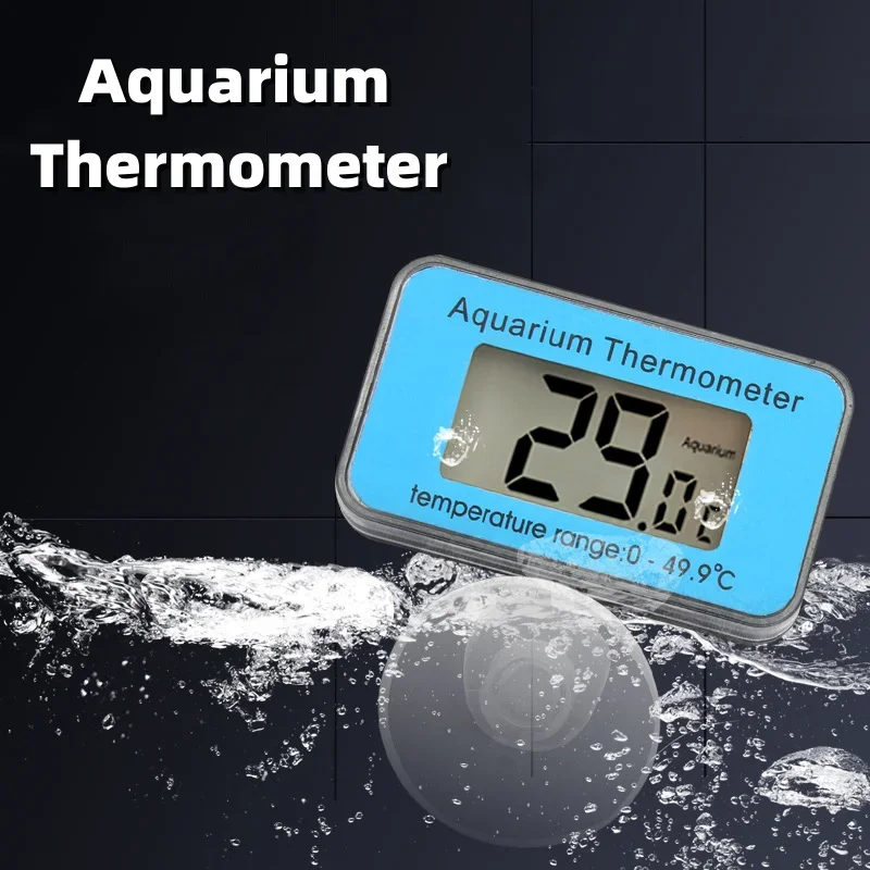 Аквариум Водонепроницаемый термометр ЖК-дисплей Цифровой аквариум Погружной термометр Контроль температуры с присоской 2