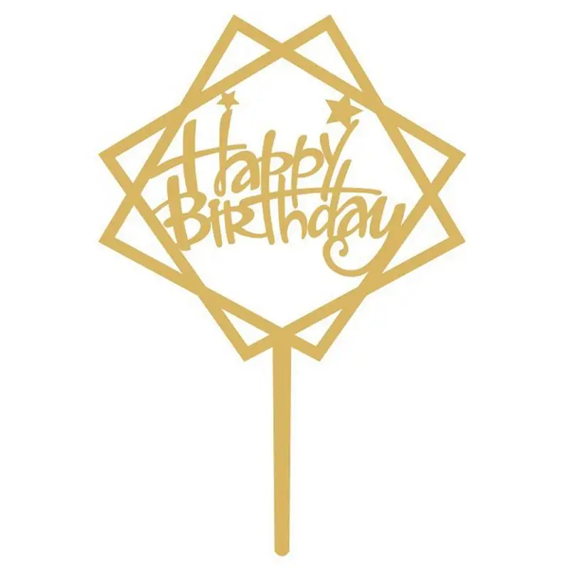 С днем рождения Топпер для торта Акриловые Буквы Топперы Для Торта Принадлежности Для Вечеринок С Днем Рождения Золотой Цвет Украшения Для Торта Для Собак Питомец 2