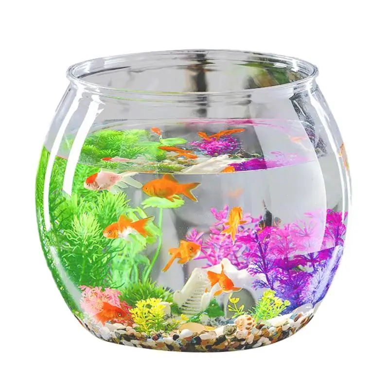  Чаша для аквариума Многофункциональный аквариум Акриловый прозрачный круглый аквариум для настольного мини-аквариума для гостиной 4