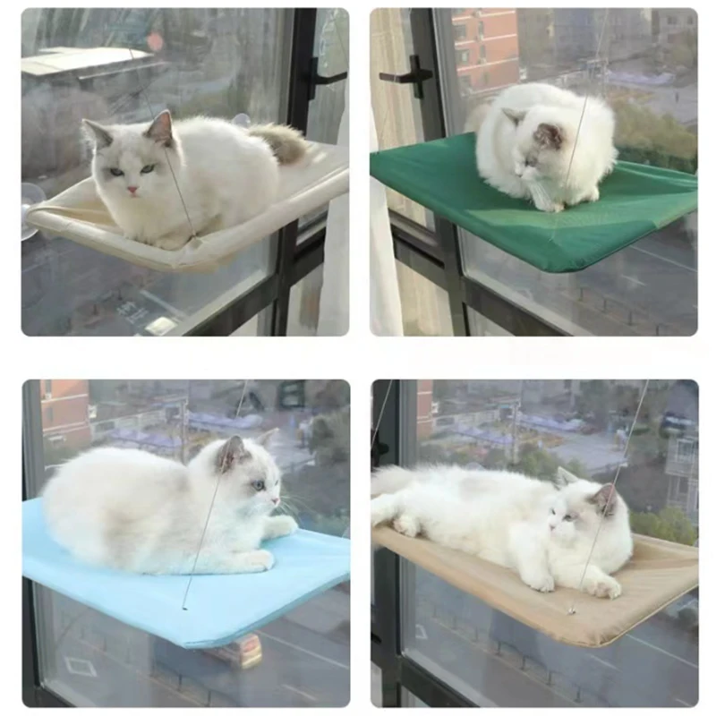 креативный гамак для кошек с присосками по 20 кг Кровати для домашних животных Адсорбционные окна Стены Аксессуары для котят Hamaca gato para ventana 3