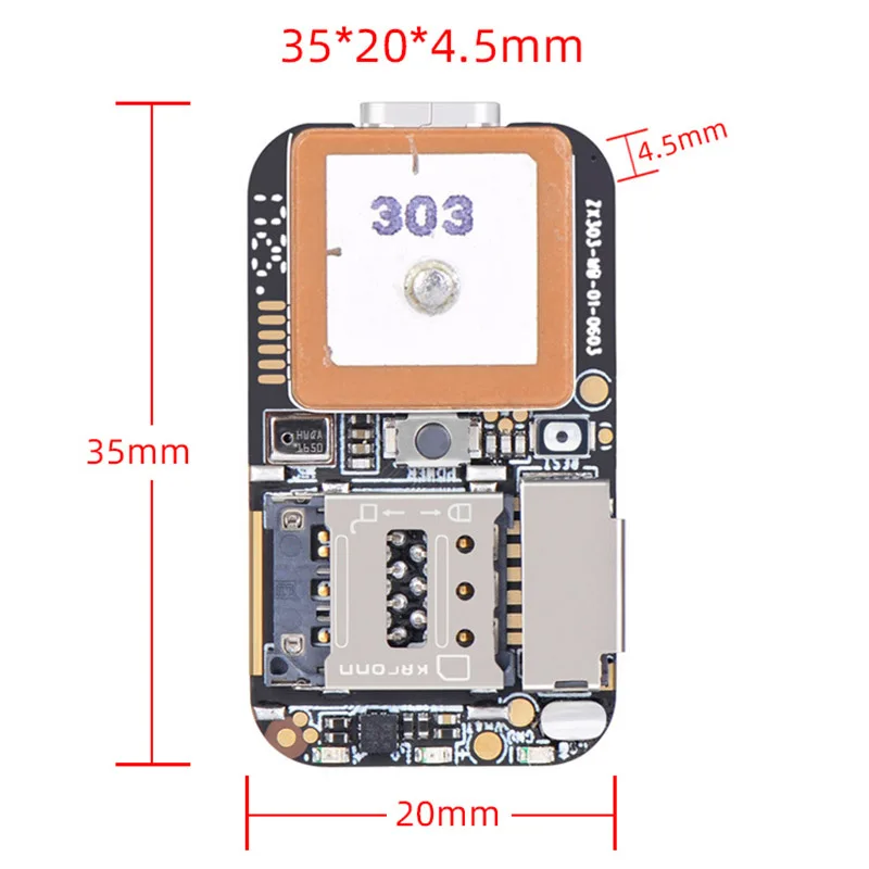  Супер Мини Размер GPS Трекер GSM AGPS Wifi LBS Локатор Бесплатное веб-приложение Отслеживание Диктофон ZX303 PCBA Внутри 87HE 1