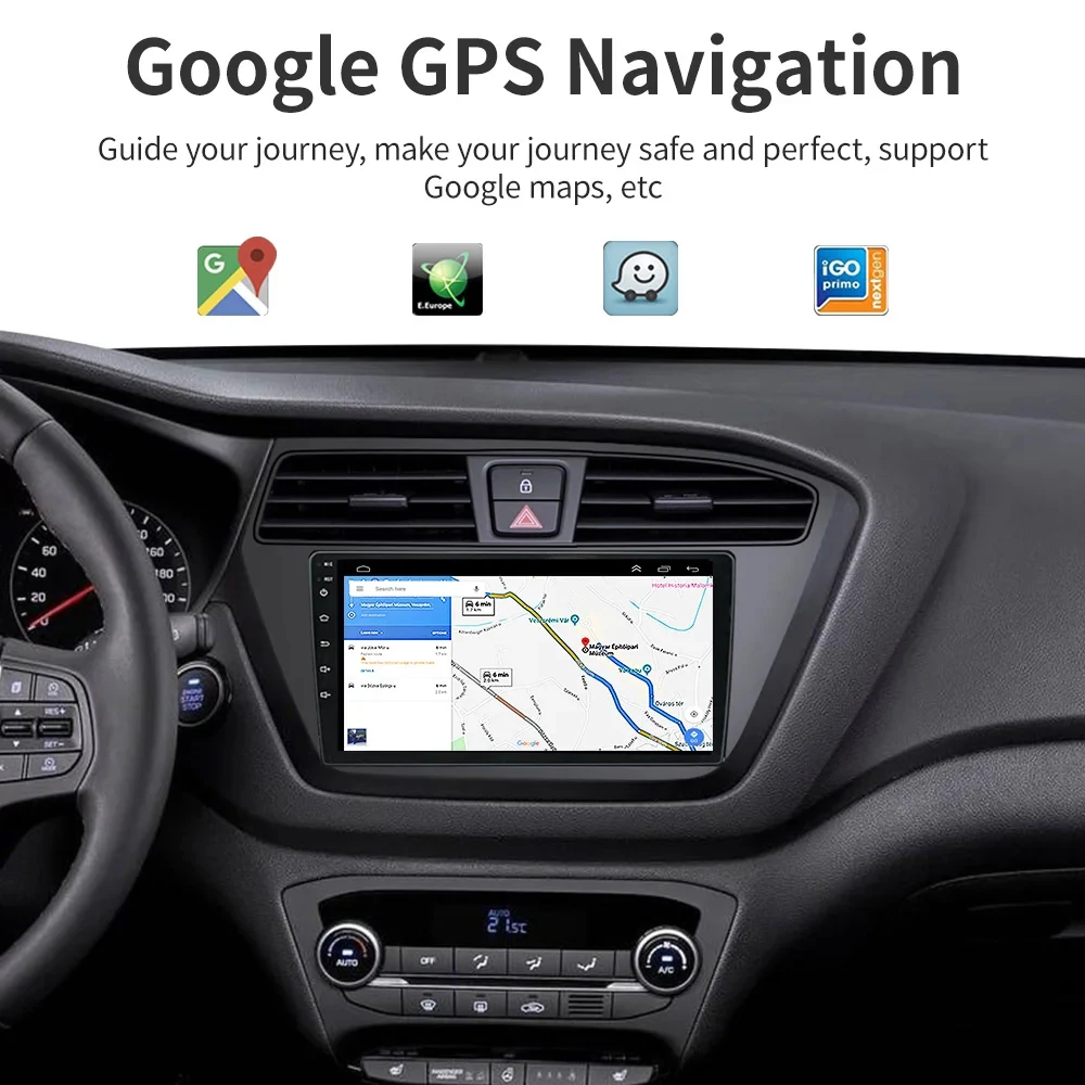 9 дюймов Carplay Android Автомагнитола для HYUNDAI I20 LHD / RHD 2015-2018 Совместим с европейской моделью с сенсорным экраном 4G Wifi GPS Дисплей 4
