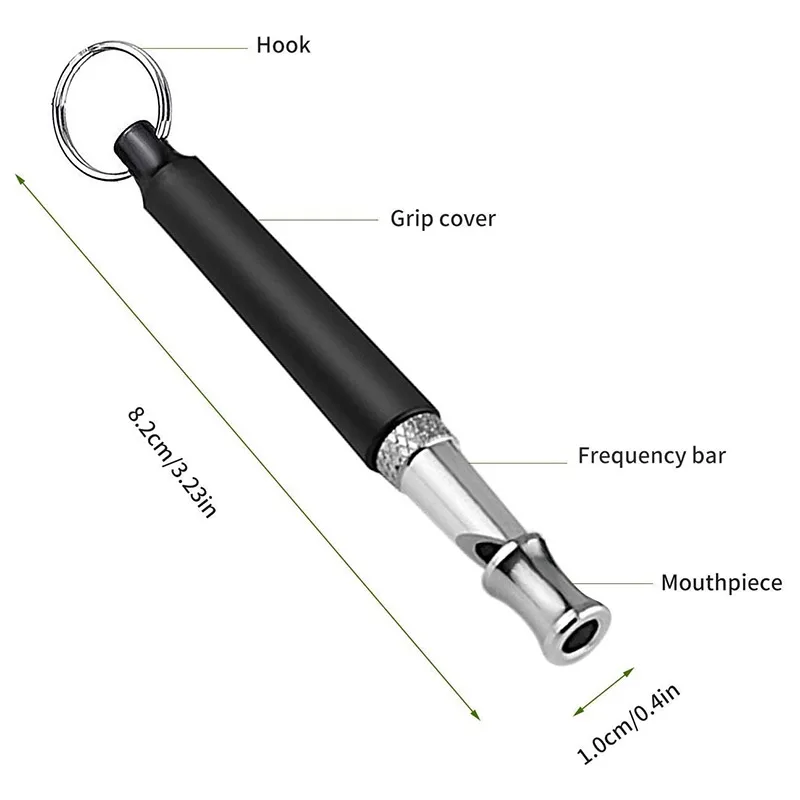  Свистки для собак Регулируемый тон для предотвращения лая Профессиональный инструмент для дрессировки собак Whistles с черным поводком 2
