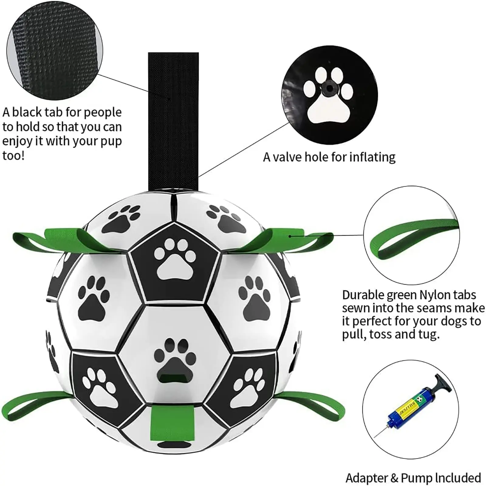 Футбольные игрушки для собак Интерактивные футбольные игрушки для домашних животных Щенки Тренировка на открытом воздухе Футбол Устойчивый к скрежетанию зубами Жевательные игрушки для собак 4