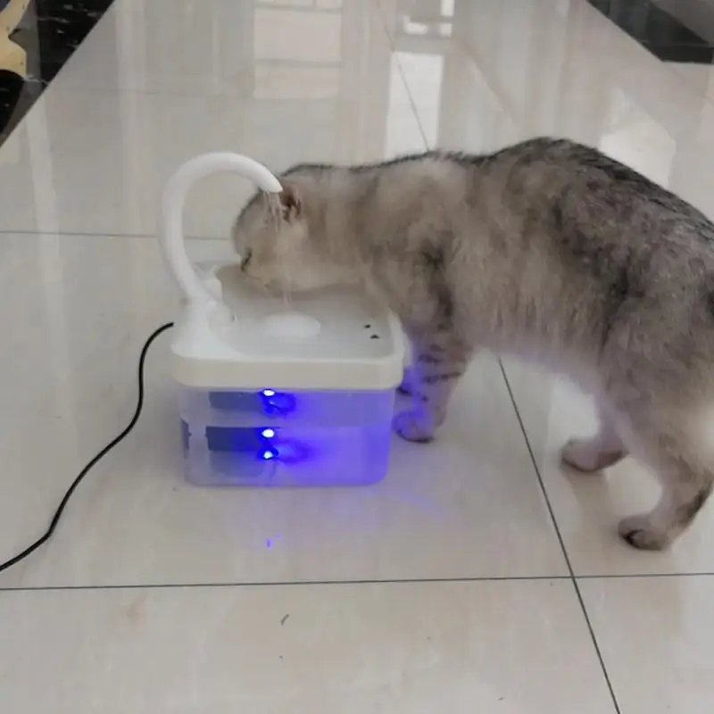 L Автоматический фонтанчик для воды для кошек с краном Диспенсер для воды Поилка Кормушка для домашних животных с USB-водяным насосом и фильтром Хлопок 2