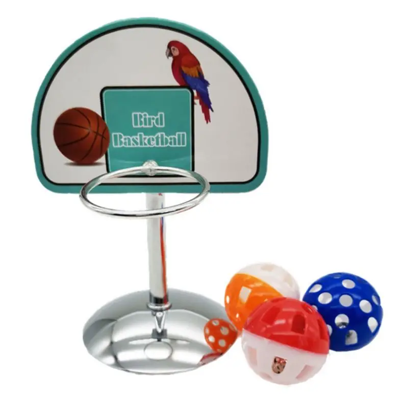2022 Новый домашний попугай Баскетбольное кольцо Реквизит Попугай Колокольчики Мячи Головоломка Игра Жевать Играть Игрушки 3