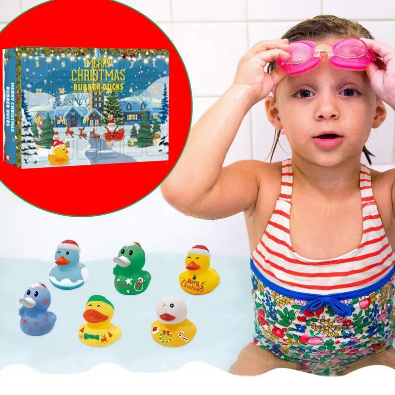 Рождественский календарь обратного отсчета на 24 дня Рождественский календарь обратного отсчета для детей со звуковым дизайном утки Тематическая ванна на Хэллоуин 2