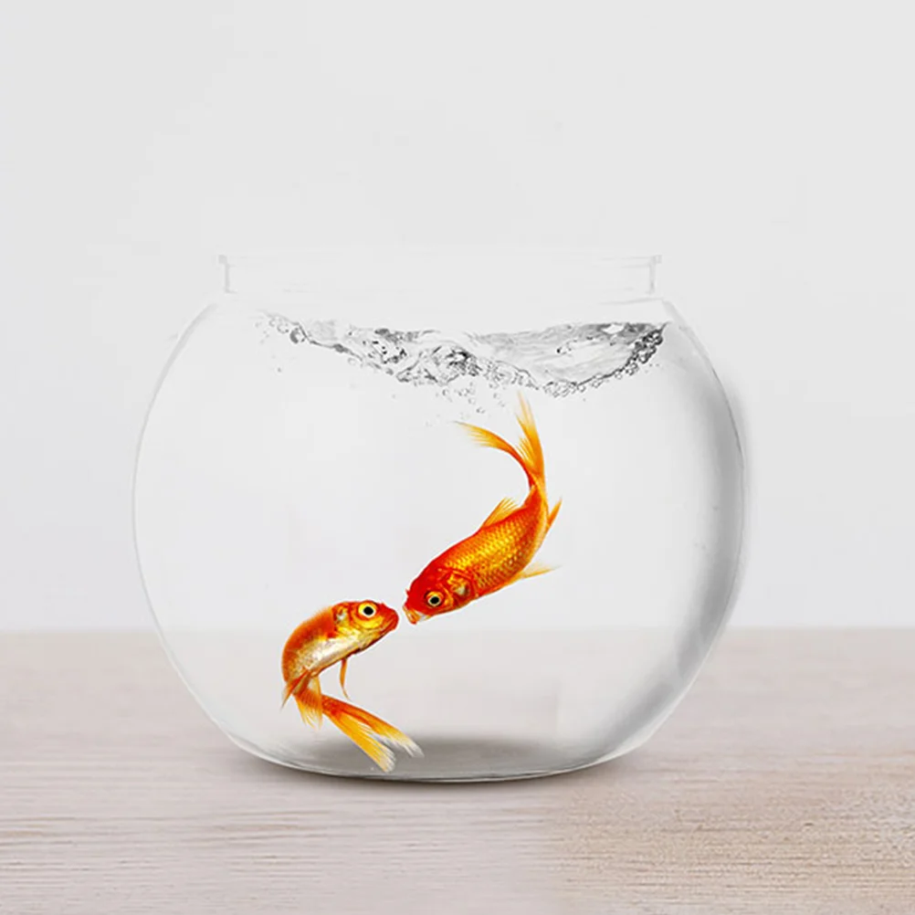  Декоративный аквариум Пластиковая портативная чаша с защитой от падения Золотая рыбка Круглый аквариум Легкий для домашнего горшка для хранения растений 3