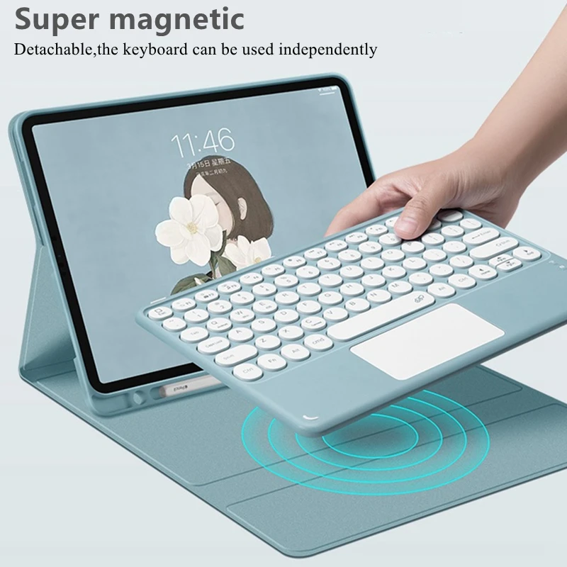 Для iPad Mini 6 Чехол с беспроводной Bluetooth Подставка для клавиатуры для iPad 10.2 Чехол Pro 11 10.9 2021 Air 4 2020 10.9 Чехол Мышь Funda 1
