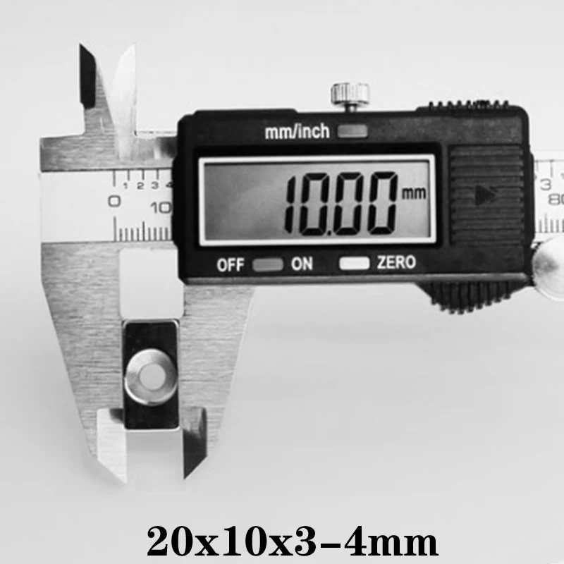 5 шт. 20x10x3-4 Мощный блок Магнитное отверстие с потайной головкой 4 мм Постоянный магнит 20x10x3-4 мм Неодимовые магниты 20 * 10 * 3-4 мм 3