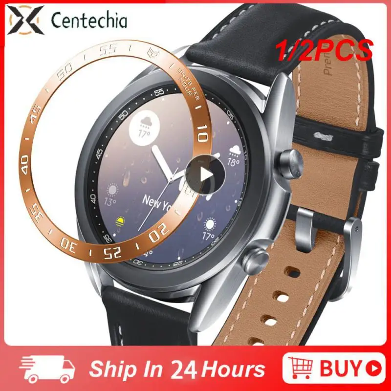 1 / 2 шт. Упаковка чехла для Galaxy Watch 3 45 мм 41 мм чехол + кольцо безеля + защитная пленка для экрана из закаленного стекла galaxy watch 3