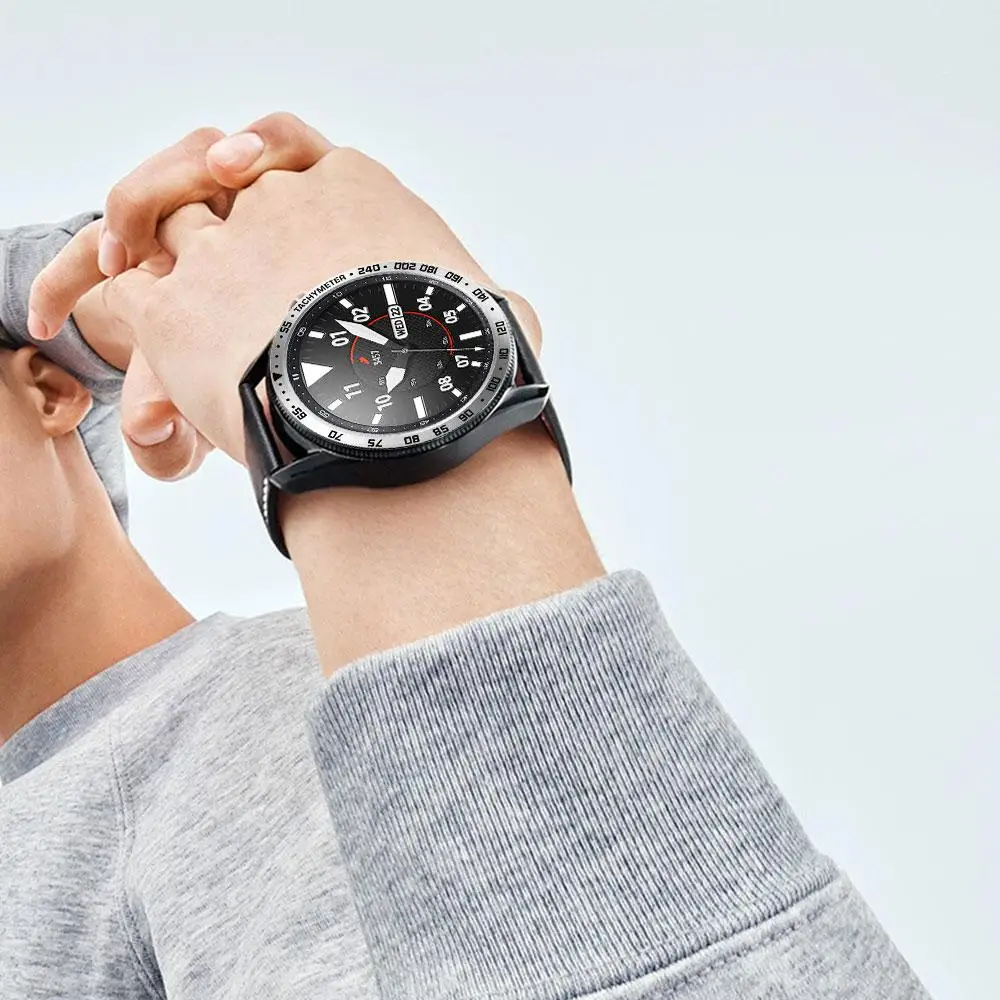1 / 2 шт. Упаковка чехла для Galaxy Watch 3 45 мм 41 мм чехол + кольцо безеля + защитная пленка для экрана из закаленного стекла galaxy watch 3 4