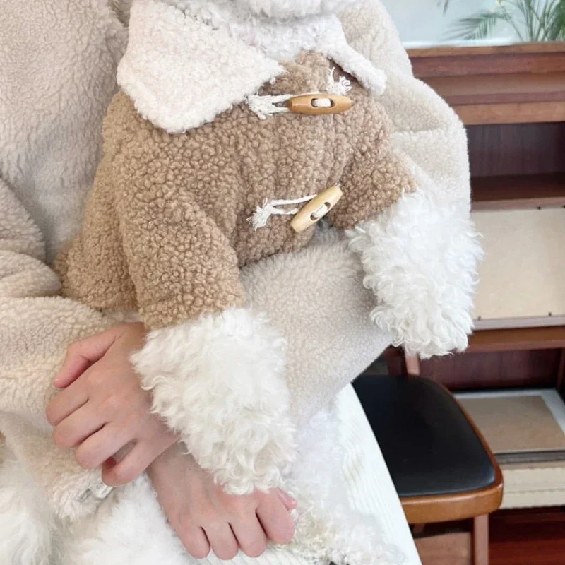 Модные зимние куртки для собак Утолщенная теплая одежда для собак Пряжка Полярное флисовое пальто для собак для маленькой собаки Тедди Йоркшир Щенок Одежда 3