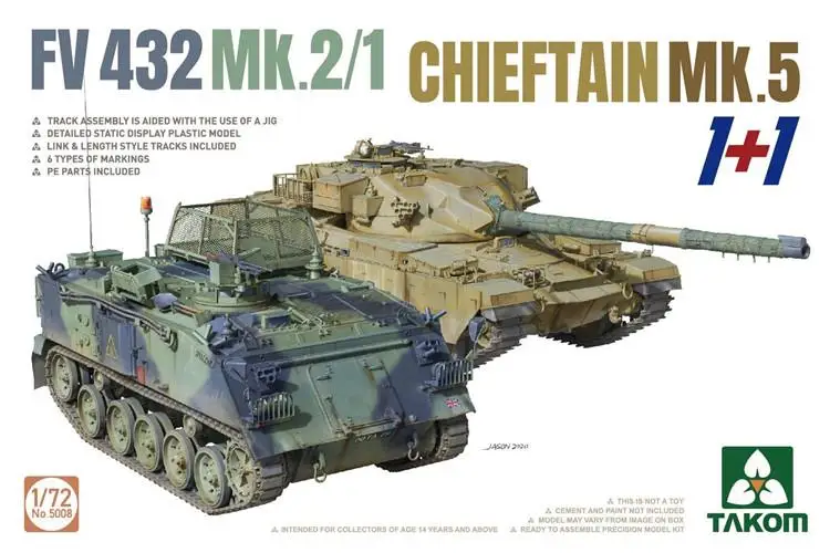TAKOM 5008 1/72 FV432 MK.2/1 и CHIEFTAIN MK.5 Модельный комплект в сборе