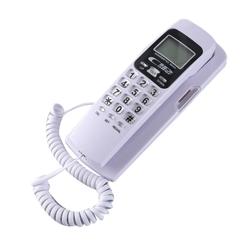 B666 Мини-проводной телефон с регулируемыми мелодиями звонка и повторным набором номера на ЖК-дисплее для пожилых людей и детей 1