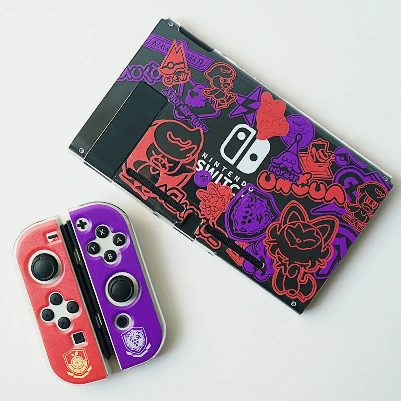 Для Nintendo Switch/OLED JoyCon Сменный корпус Корпус Корпус Контроллер Корпус Оболочка PM Алый и Фиолетовый 4