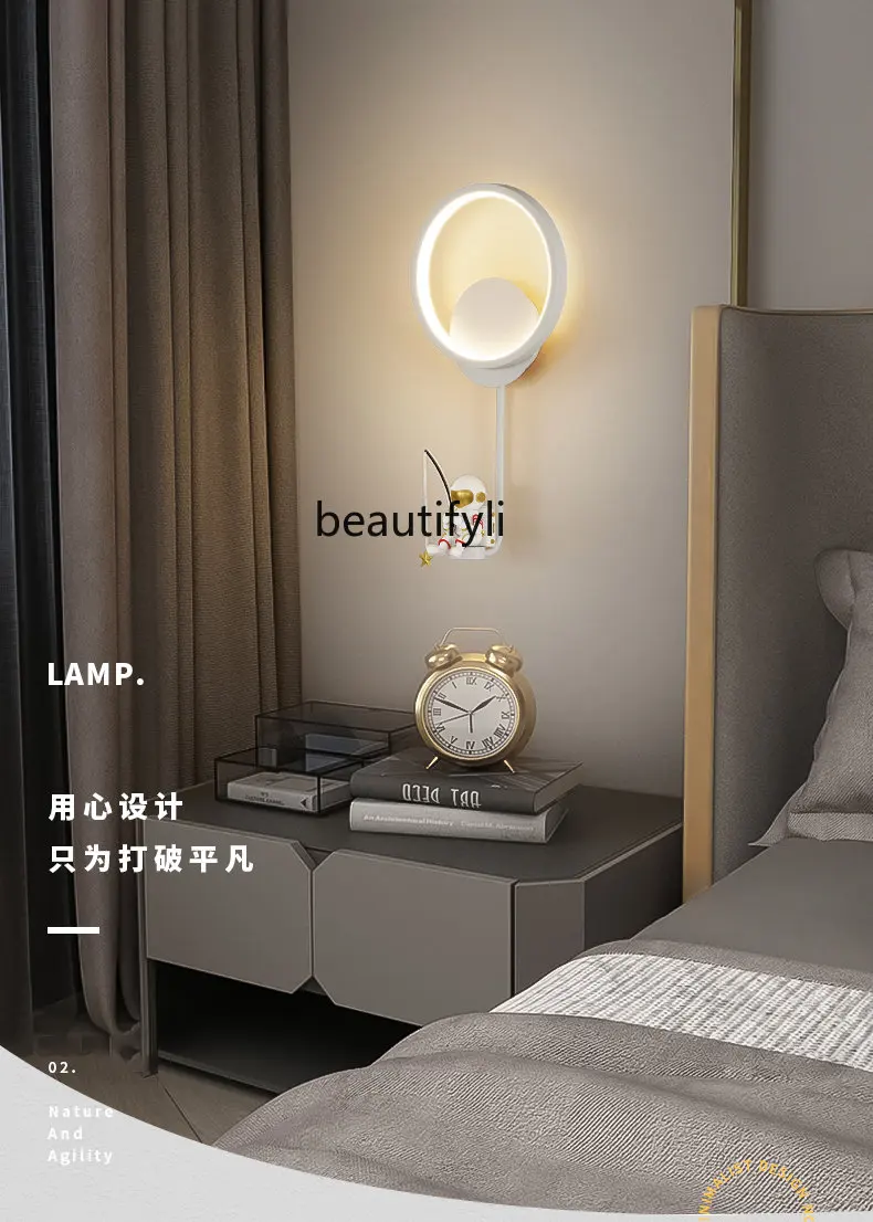 креативный настенный светильник спальня прикроватная лампа телевизор простое украшение лестницы гостиная настенный светильник лампочка 4