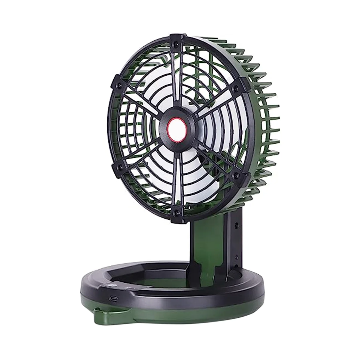  Кемпинговый вентилятор Портативный перезаряжаемый вентилятор с лампой Настольный складной вентилятор Телескопический вентилятор для общежития Маленькая наружная лампа вентилятора (зеленый) 0