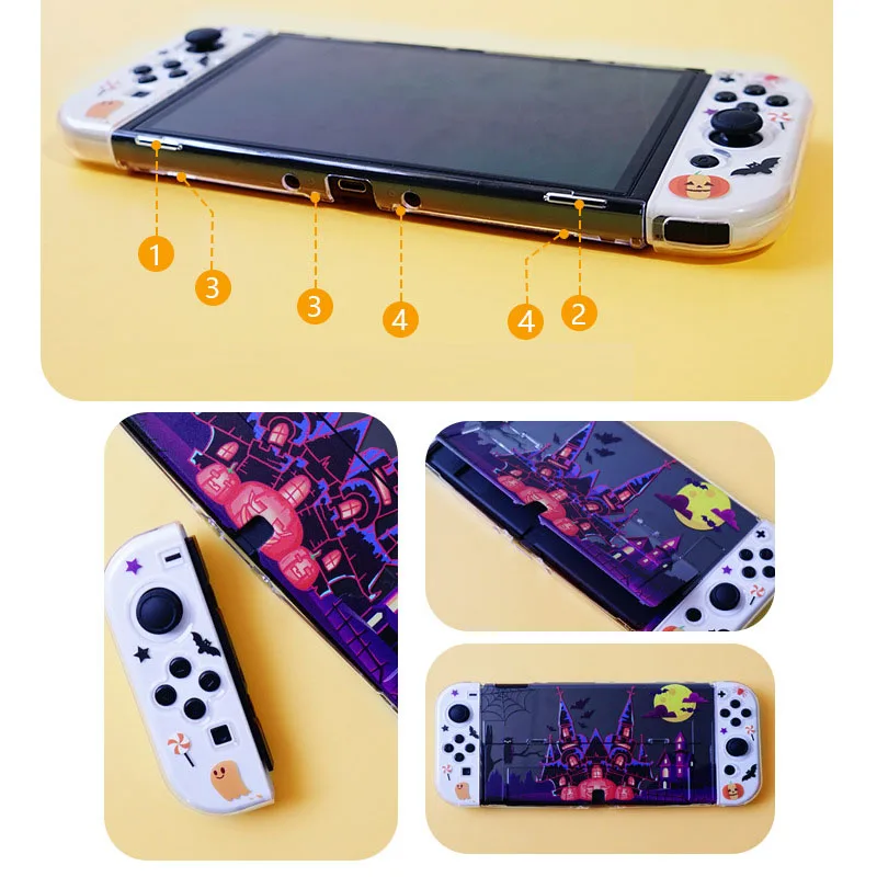 Хэллоуин Чехол Карточная коробка для Nintendo Switch Oled Игровая консоль NS Joy Con Контроллер Оболочка Мягкий силиконовый защитный чехол