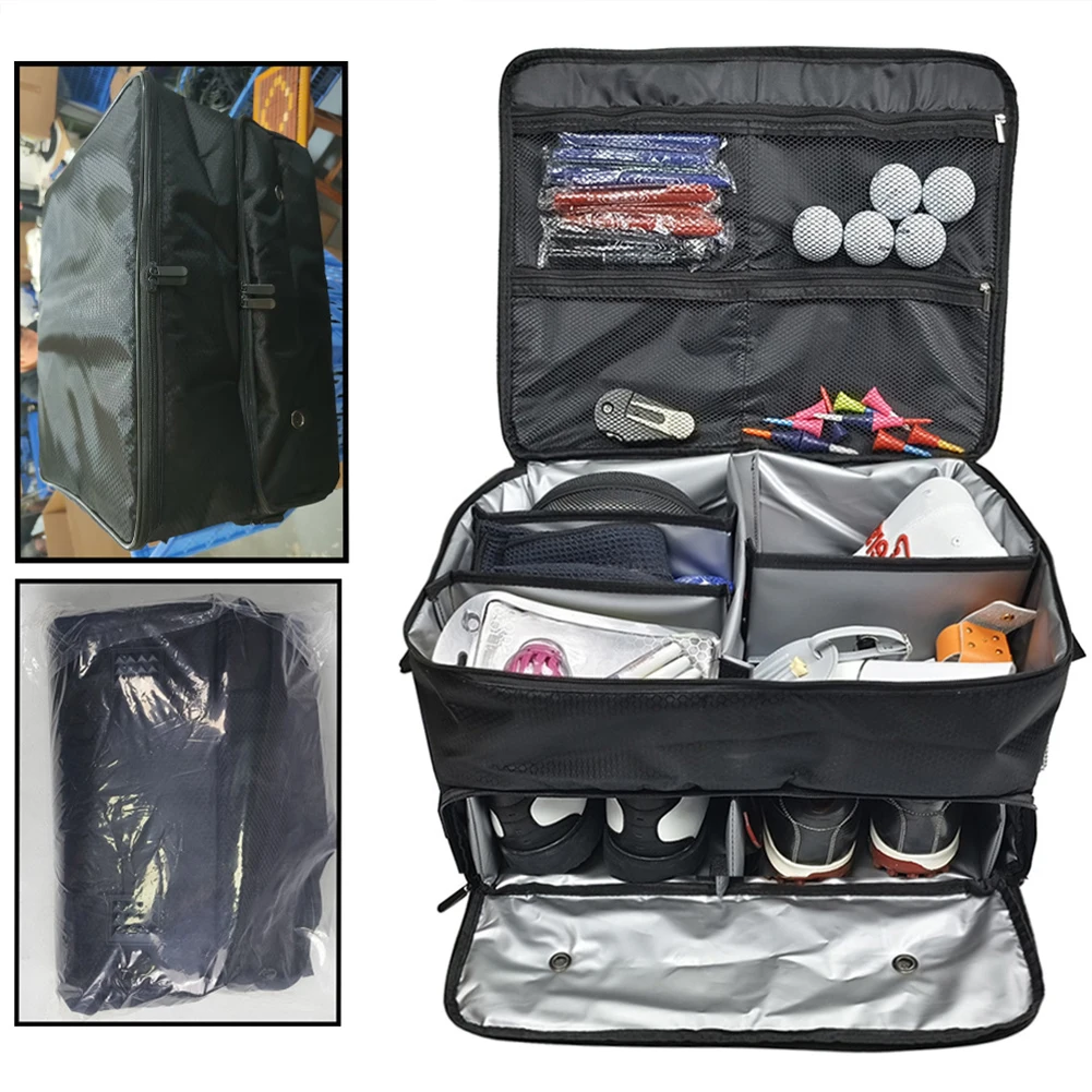  Golf Storage Ogranizer Большое пространство 18,11x13,78x9,45 дюйма Складной багажник для организации легкового грузовика, внедорожника и тележки для гольфа 2