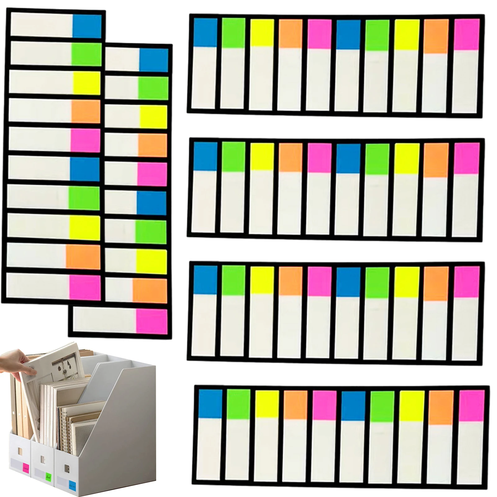 6 наборов стильных удобных блокнотов для книг Записываемые перемещаемые аннотации Классификация файлов Цветные закладки Липкие вкладки 2