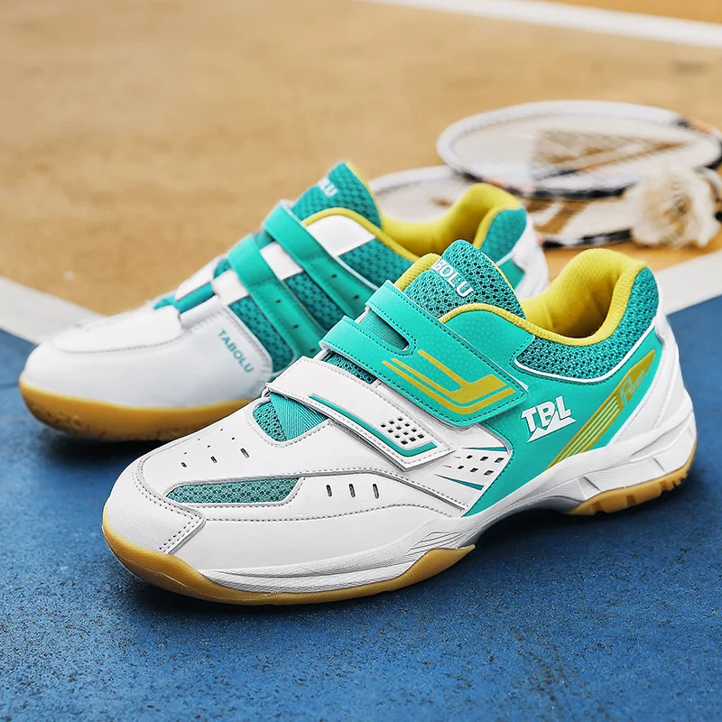 2024 Высокое качество Мужская обувь для бадминтона Мода Hook & loop Design Мужская обувь для настольного тенниса Противоскользящие дышащие мужские теннисные кроссовки