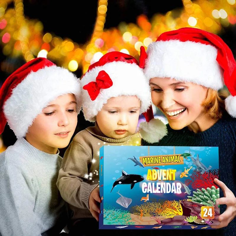Новый Лидер Продаж Слепая Коробка Рождественские Детские Игрушки Морские Животные Рождество 24 День Обратный Отсчет