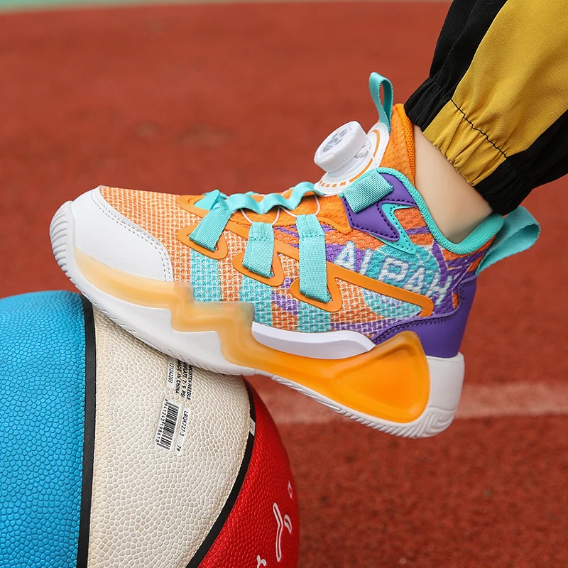 Новая детская обувь Баскетбольная обувь для мальчиков Высокие детские кроссовки для девочек На открытом воздухе Бег Спорт Теннис Легкая атлетика Кроссовки Обувь 5