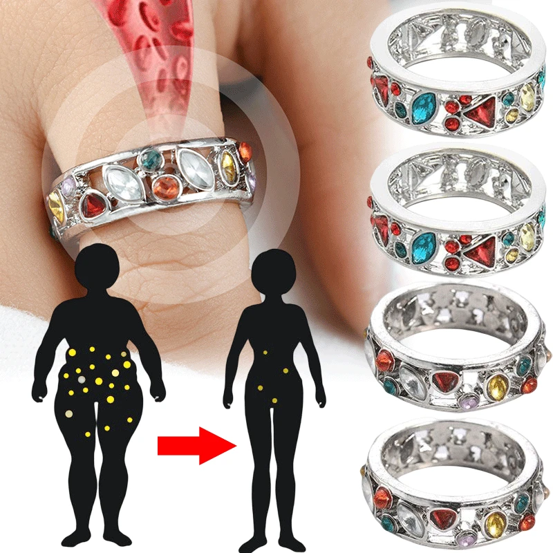 Красочное кристалл-кварцевое терапевтическое кольцо Ionix Torina Crystal Quartz Ionix Ring Therapy Хрустальное кольцо для похудения Лимфодренаж 0