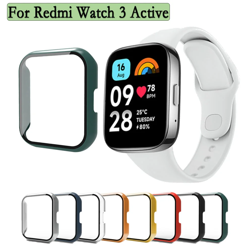 Для Redmi Watch 3 Активный защитный чехол 2-в-1 + защитная пленка для экрана Защитная крышка бампера для смарт-часов Пленка из закаленного стекла