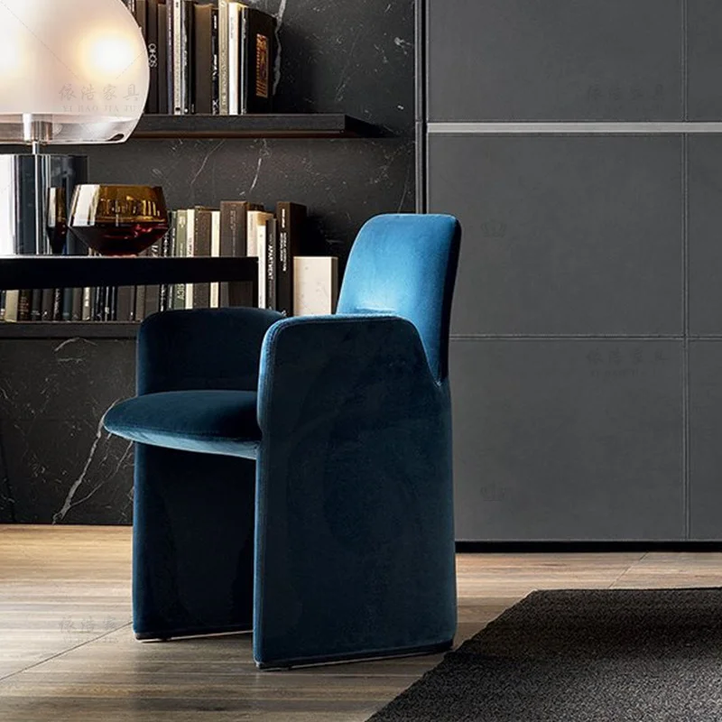 Светлый роскошный дизайнерский минималистичный диван для отдыха Офис продаж Модельная комната Конференц-стул Стул для учебы Стул со спинкой 0