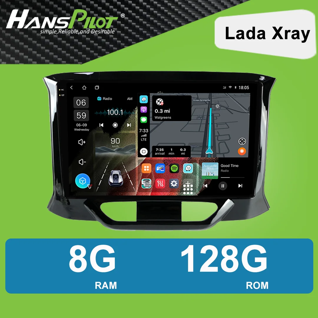 2638 HansPilot Android Navigation, автомагнитола DVD для Lada Xray с дизайном для CarPlay AndroidAuto 1