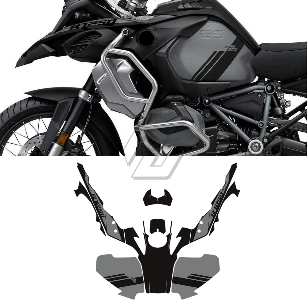 Для BMW R1200GS R1250GS Adventure Triple Black 2014-2022 Мотоцикл Полный Графический Набор Наклеек