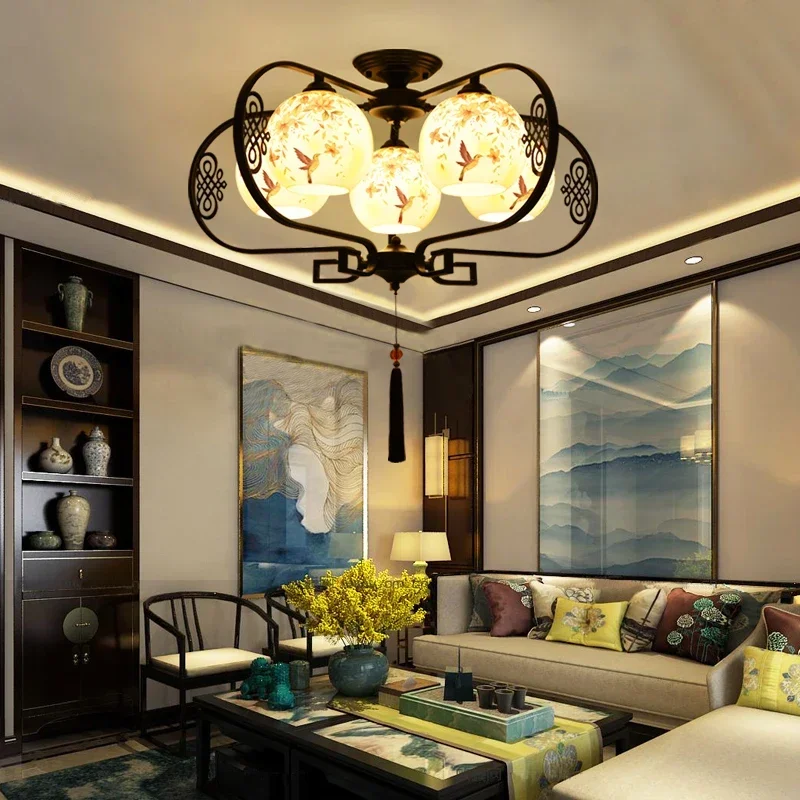 Новый потолочный светильник в китайском стиле для гостиной 2023 Новый современный простой пакет ламп для всего дома Лампа для спальни Дзен в китайском стиле