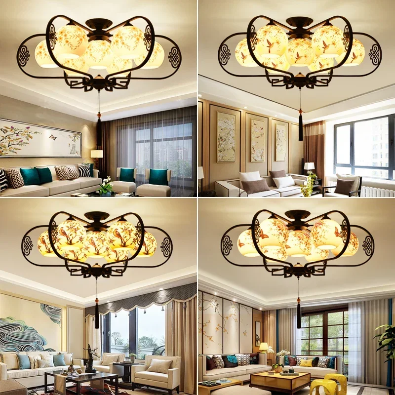 Новый потолочный светильник в китайском стиле для гостиной 2023 Новый современный простой пакет ламп для всего дома Лампа для спальни Дзен в китайском стиле 2