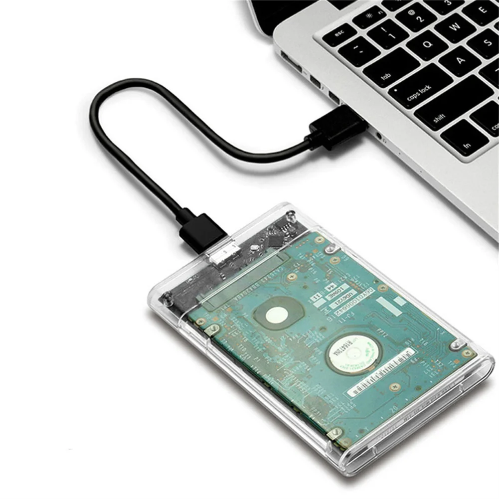Прозрачная коробка для жестких дисков SSD Твердотельный механический 2,5-дюймовый ноутбук SATA Последовательный порт USB 3.0 Высокоскоростной мобильный 3