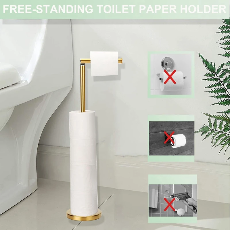  подставка для держателя туалетной бумаги, большой держатель рулона салфетки для хранения, отдельно стоящий для ванной комнаты, современный держатель рулона туалетной бумаги прочный 5