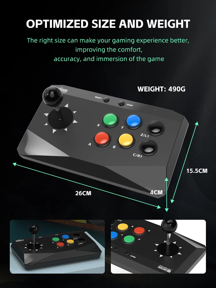 Data Frog Game Arcade Keyboard Беспроводной контроллер для игровых консолей Street Fighter Retro, совместимых с ПК / Android / IOS 3