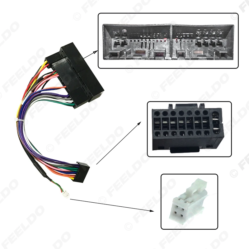 FEELDO Автомагнитола Аудио 16-контактный адаптер жгута проводов для KIA Carens IX35 K2 / K3 / K4 / K5 Power Calbe Wire Plug Harness 1