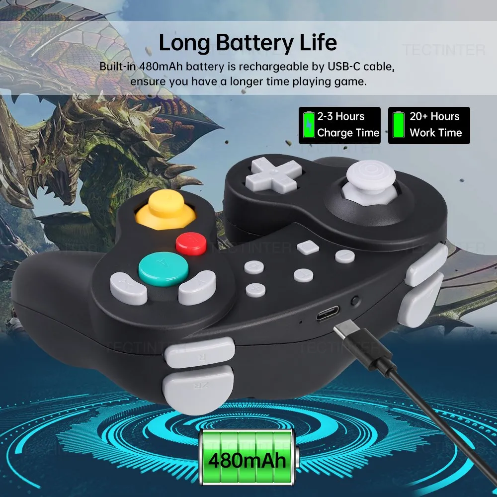 GC Gamecube Совместим с беспроводным контроллером Nintendo для Switch/Lite Геймпад для ПК Джойстик для Steam Для Andriod / IOS 5