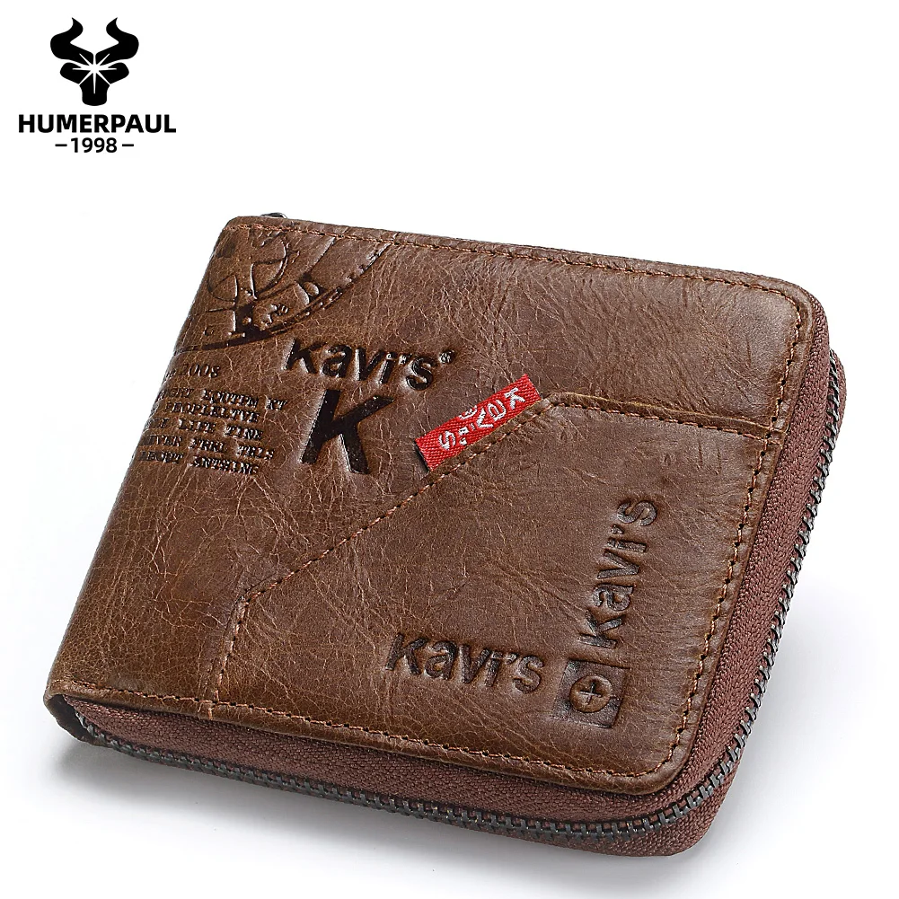 Натуральная кожа Мужской кошелек Короткий карман для монет Кошелек Мужская многофункциональная сумка для хранения RFID с держателем карты Маленькая молния Carteiras