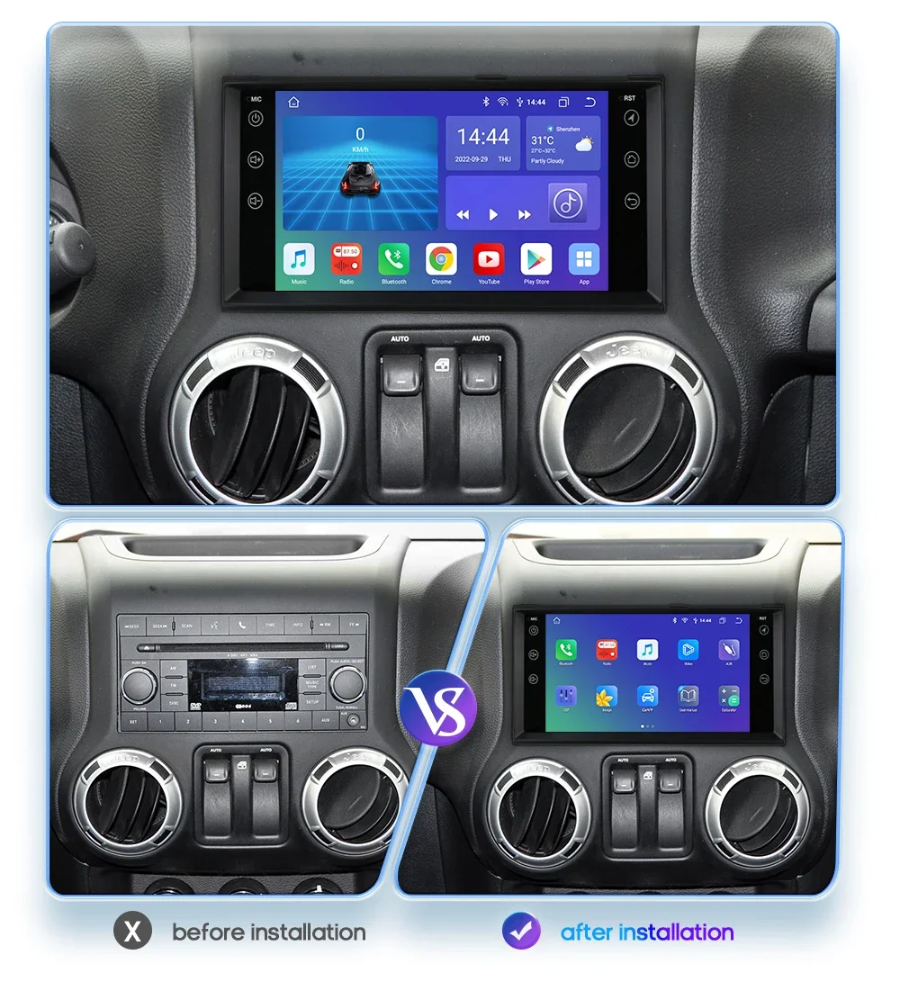 Android Автомагнитола для JEEP Grand Cherokee Dodge Compass Wrangler JOURNEY Chrysler Авто Стерео GPS Мультимедийный видеоплеер Экран 1