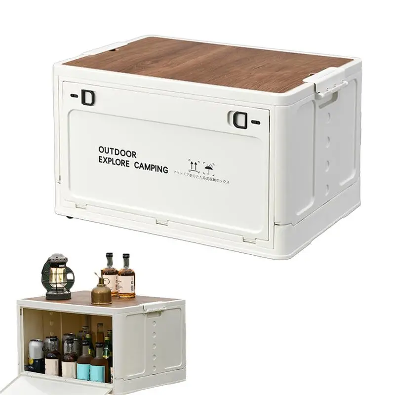  Ящик для хранения кемпинга Складные ящики для хранения на открытом воздухе Ящик для хранения на открытом воздухе Организация гаража с деревянной крышкой Садовые инструменты