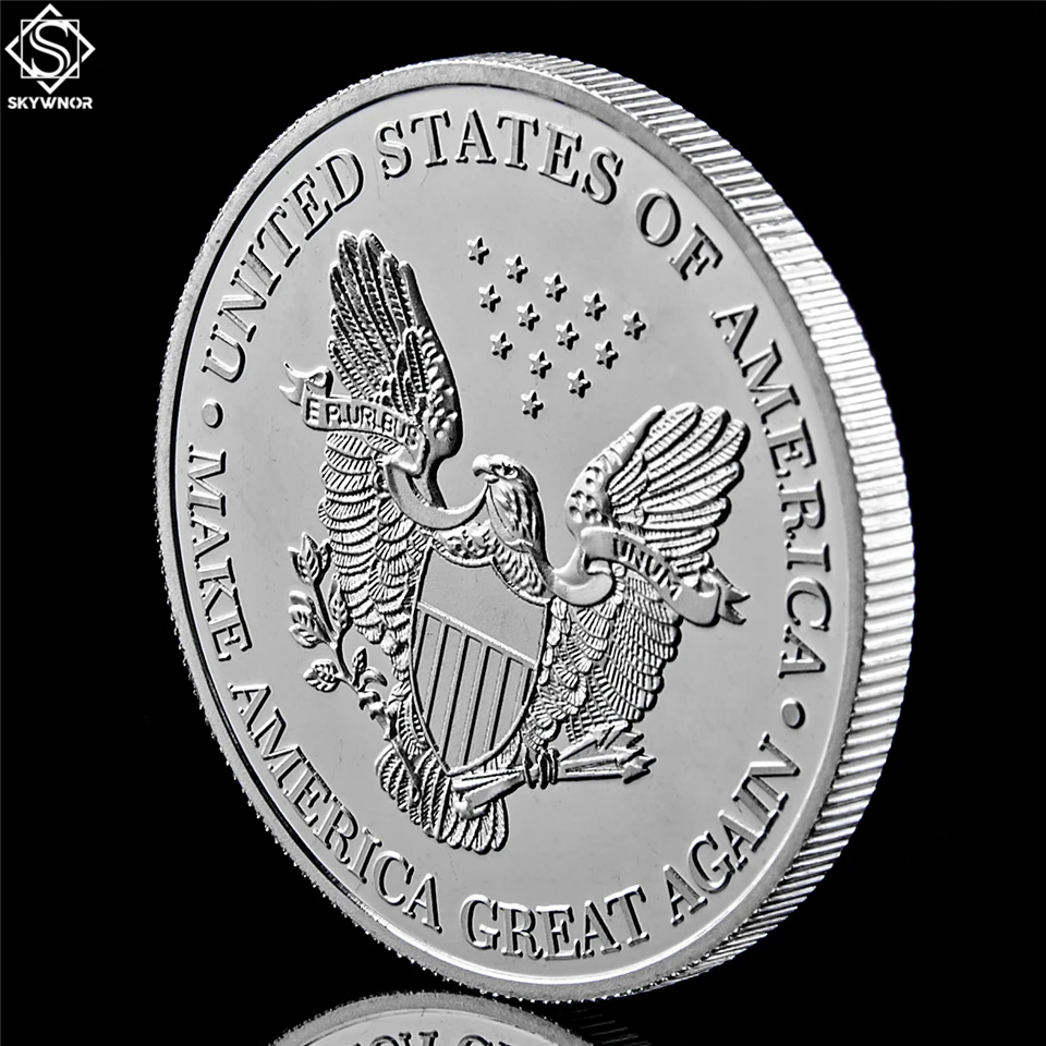 Президент США Трамп Сделаем Америку снова великой: золотая/серебряная монета в коллекции 