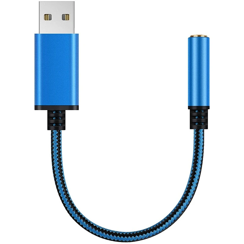 3X USB на 3,5 мм разъем для наушников, внешняя стереофоническая звуковая карта для ПК, ноутбука, для PS4, для Mac и т. Д. (0,6 фута) 1
